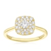 Thumbnail Image 1 of Engagement Ring 18ct Yellow Gold Cushion Halo 0.50ct Diamond Ring