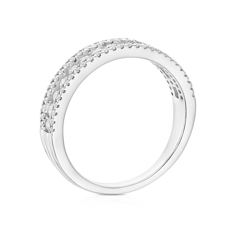 Main Image 3 of 18ct White Gold Triple Row Eternity Band 0.50ct Diamond Ring