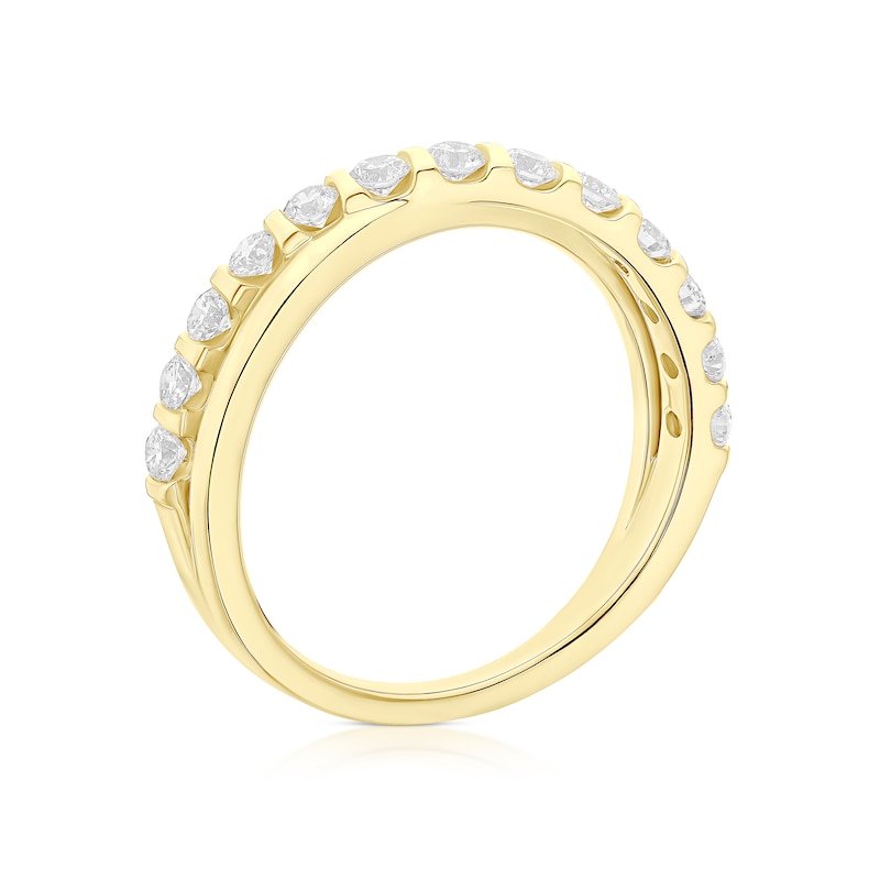 Main Image 3 of 18ct Yellow Gold Crossover Eternity Band 0.50ct Diamond Ring