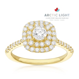Engagement Ring Arctic Light 18ct Yellow Gold Double Halo 0.75ct Diamond Ring