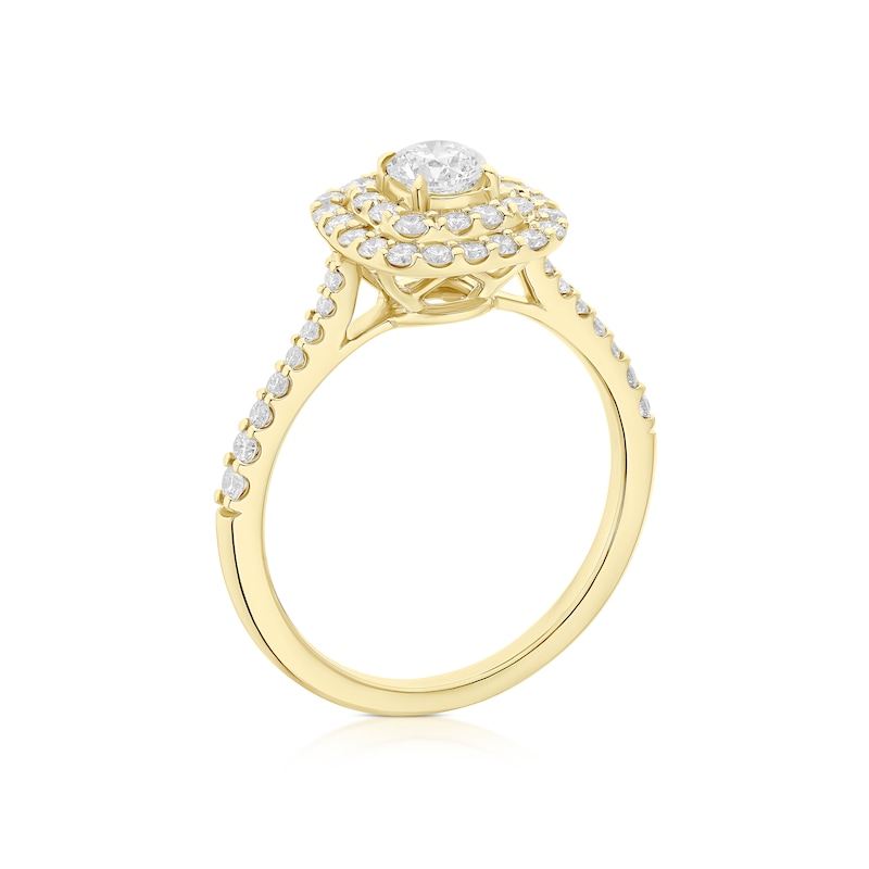 Main Image 3 of Engagement Ring Arctic Light 18ct Yellow Gold Double Halo 0.75ct Diamond Ring