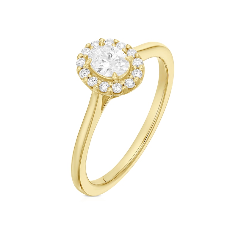 Main Image 2 of Engagement Ring Arctic Light 18ct Yellow Gold Solitaire Halo 0.40ct Diamond Ring
