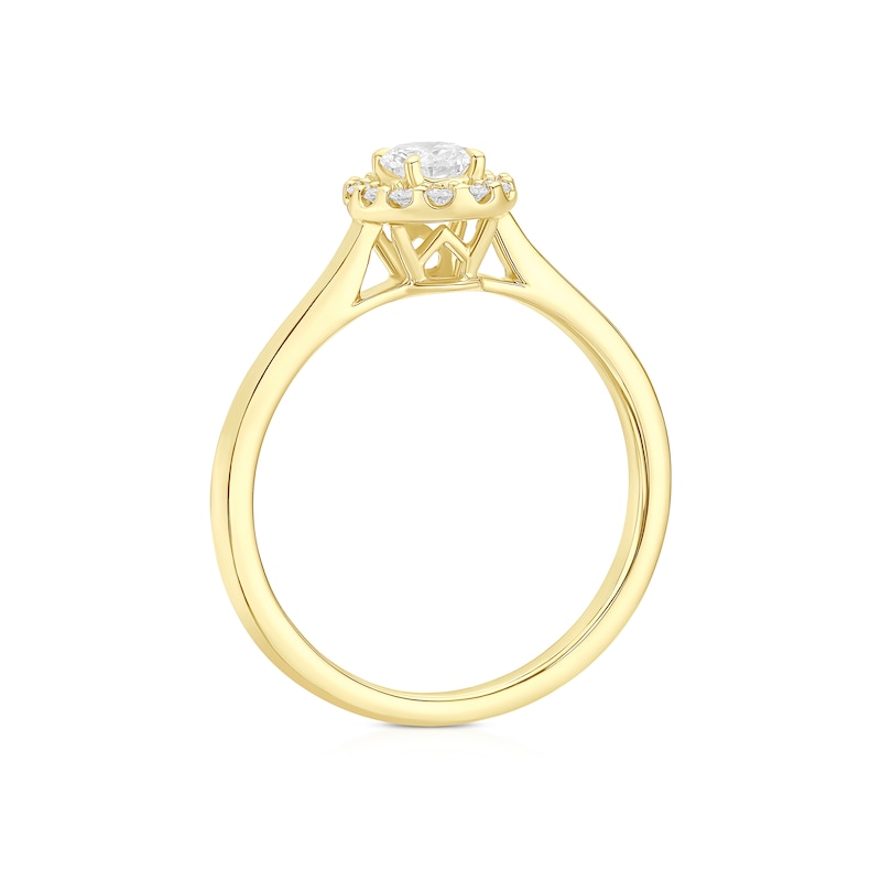 Main Image 3 of Engagement Ring Arctic Light 18ct Yellow Gold Solitaire Halo 0.40ct Diamond Ring