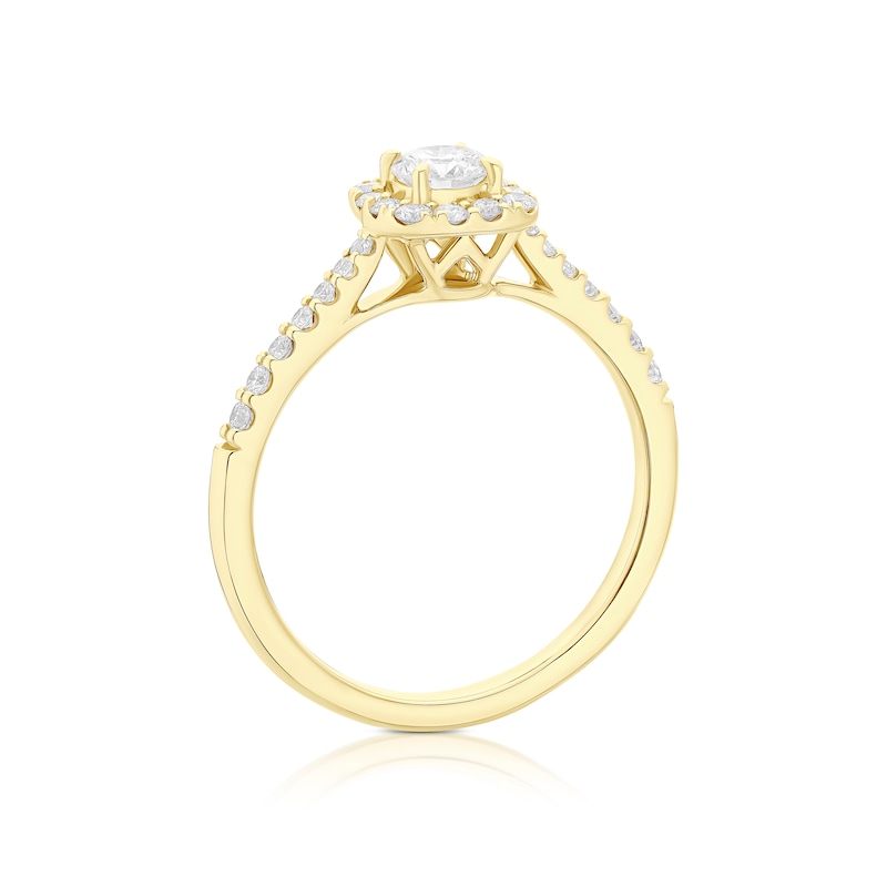 Main Image 3 of Engagement Ring Arctic Light 18ct Yellow Gold Solitaire Halo  0.50ct Diamond Ring