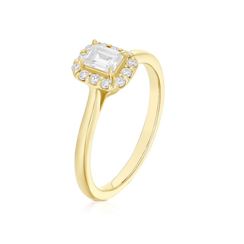 Main Image 2 of Engagement Ring Arctic Light 18ct Yellow Gold Solitaire Halo  0.40ct Diamond Ring