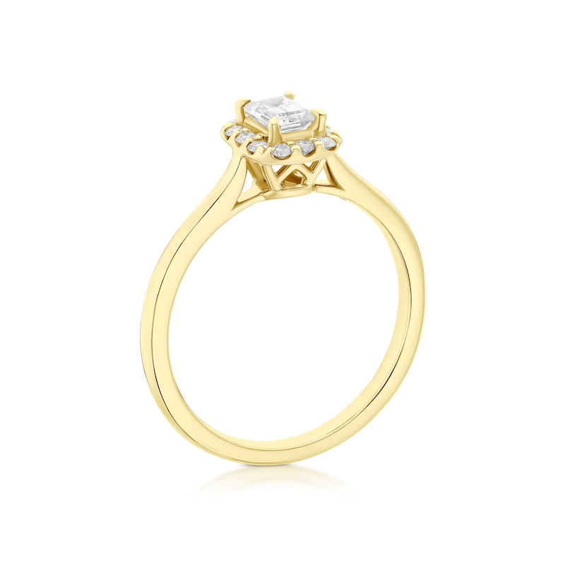 Main Image 3 of Engagement Ring Arctic Light 18ct Yellow Gold Solitaire Halo  0.40ct Diamond Ring