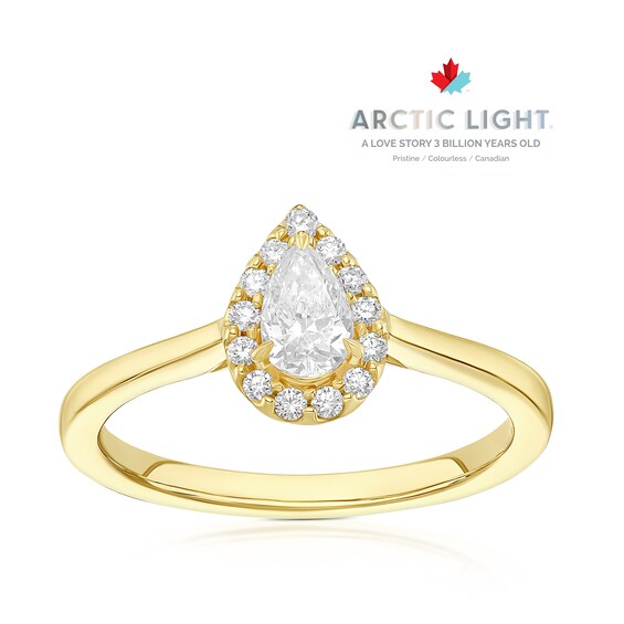 Engagement Ring Arctic Light 18ct Yellow Gold Pear Solitaire