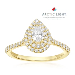 Engagement Ring Arctic Light 18ct Yellow Gold Double Halo 0.66ct Diamond Ring