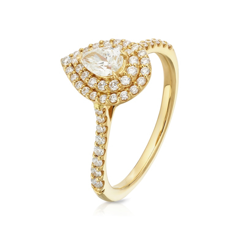 Main Image 2 of Engagement Ring Arctic Light 18ct Yellow Gold Double Halo 0.66ct Diamond Ring