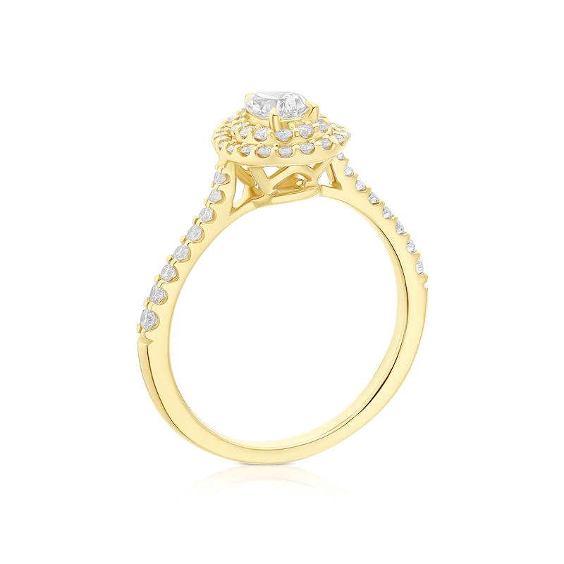 Main Image 3 of Engagement Ring Arctic Light 18ct Yellow Gold Double Halo 0.66ct Diamond Ring