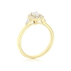 Thumbnail Image 2 of Engagement Ring Origin 18ct Yellow Gold Emerald Shaped Halo & Trilogy 0.50ct Diamond Ring