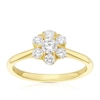 Thumbnail Image 1 of Engagement Ring Origin 18ct Yellow Gold Flower Shaped Halo 0.50ct Diamond Ring
