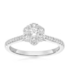 Thumbnail Image 1 of Engagement Ring Origin Platinum Flower Shaped Halo 0.50ct Diamond Ring