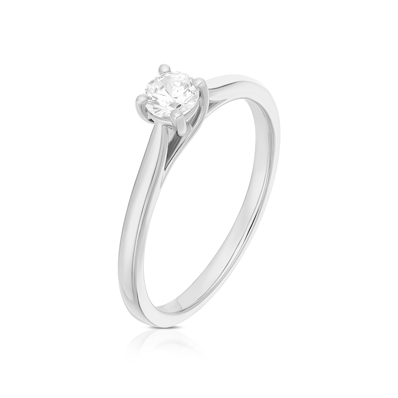 Main Image 2 of Engagement Ring 18ct White Gold 0.25ct Diamond Four Claw Solitaire Diamond Ring