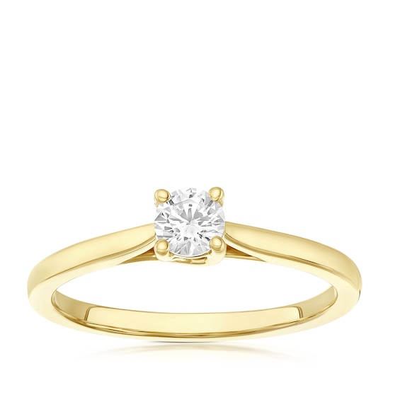 Engagement Ring 18ct Yellow Gold 0.25ct Diamond Four Claw So