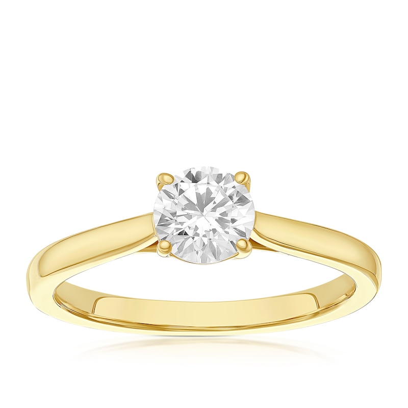 Main Image 1 of Engagement Ring 18ct Yellow Gold Solitaire 0.70ct Diamond Ring