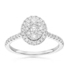 Thumbnail Image 1 of Engagement Ring 9ct White Gold Oval Cluster 0.50ct Diamond Ring