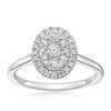 Thumbnail Image 1 of Engagement Ring 9ct White Gold Oval Cluster 0.40ct Diamond Ring
