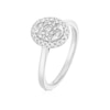 Thumbnail Image 2 of Engagement Ring 9ct White Gold Oval Cluster 0.40ct Diamond Ring