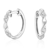Thumbnail Image 1 of Sterling Silver 0.12ct Diamond Twist Hoop Earrings