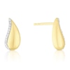 Thumbnail Image 1 of 9ct Yellow Gold Diamond Teardrop Shaped Stud Earrings