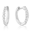 Thumbnail Image 1 of 9ct White Gold 15mm 0.25ct Diamond Graduated Hoop Earrings