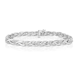Sterling Silver 0.25ct Diamond Interlink Line Bracelet