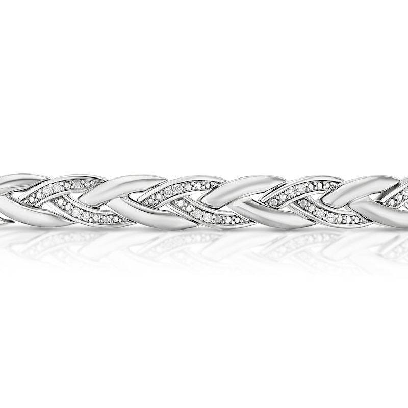 Main Image 2 of Sterling Silver 0.25ct Diamond Interlink Line Bracelet