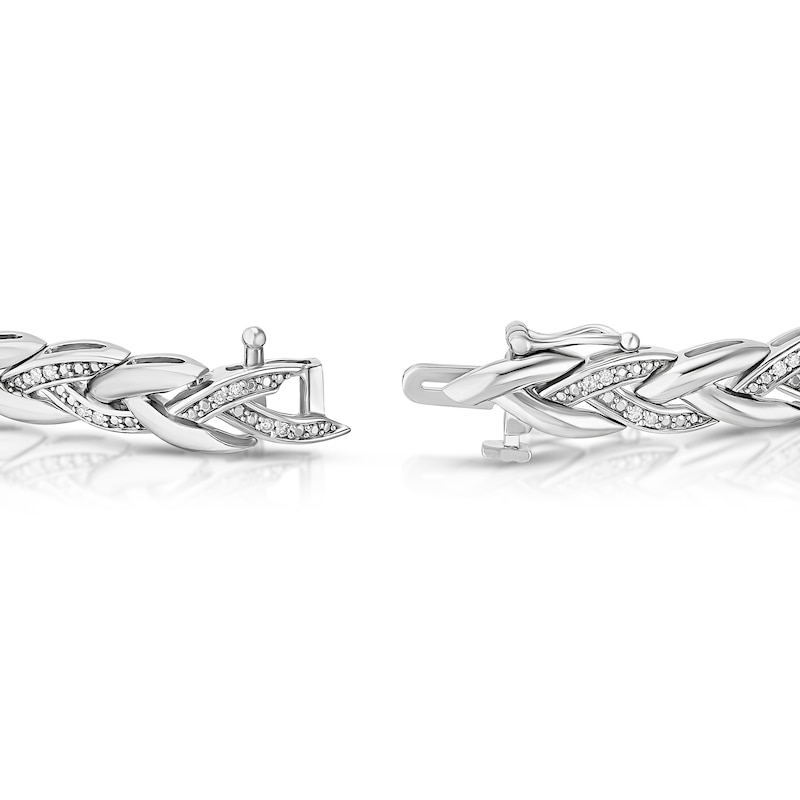 Main Image 3 of Sterling Silver 0.25ct Diamond Interlink Line Bracelet