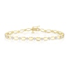 Thumbnail Image 1 of 9ct Yellow Gold 0.50ct Diamond Clover Station Link Line Bracelet
