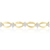Thumbnail Image 2 of 9ct Yellow Gold 0.50ct Diamond Clover Station Link Line Bracelet