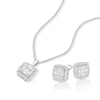 Thumbnail Image 2 of 9ct White Gold 0.50ct Diamond Cushion Shaped Earring & Pendant Set