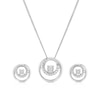 Thumbnail Image 1 of Sterling Silver 0.15ct Diamond Open Circle Pendant & Earring Set
