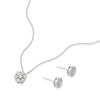 Thumbnail Image 2 of Sterling Silver 0.15ct Diamond Flower Shaped Pendant & Earring Set