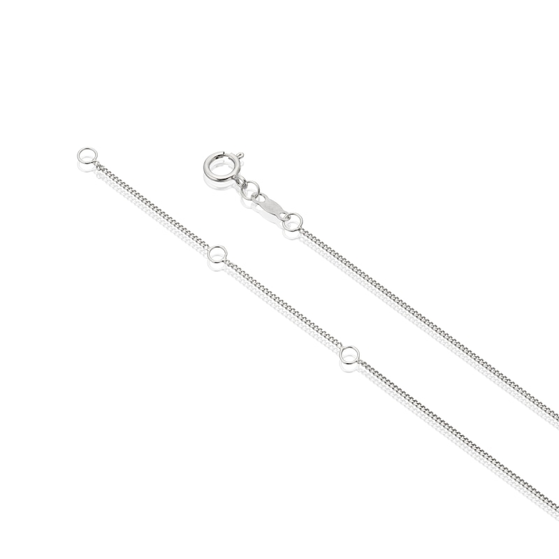 Main Image 3 of Sterling Silver 0.15ct Diamond Flower Shaped Pendant & Earring Set