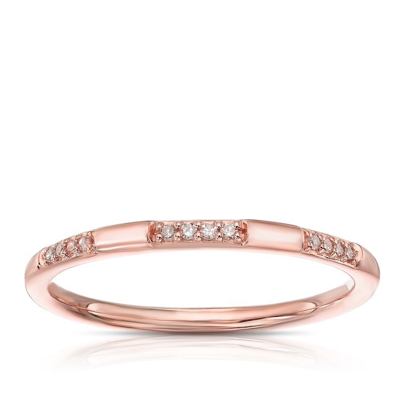 Main Image 1 of 9ct Rose Gold Diamond Stacking Ring