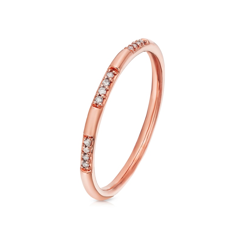 Main Image 2 of 9ct Rose Gold Diamond Stacking Ring