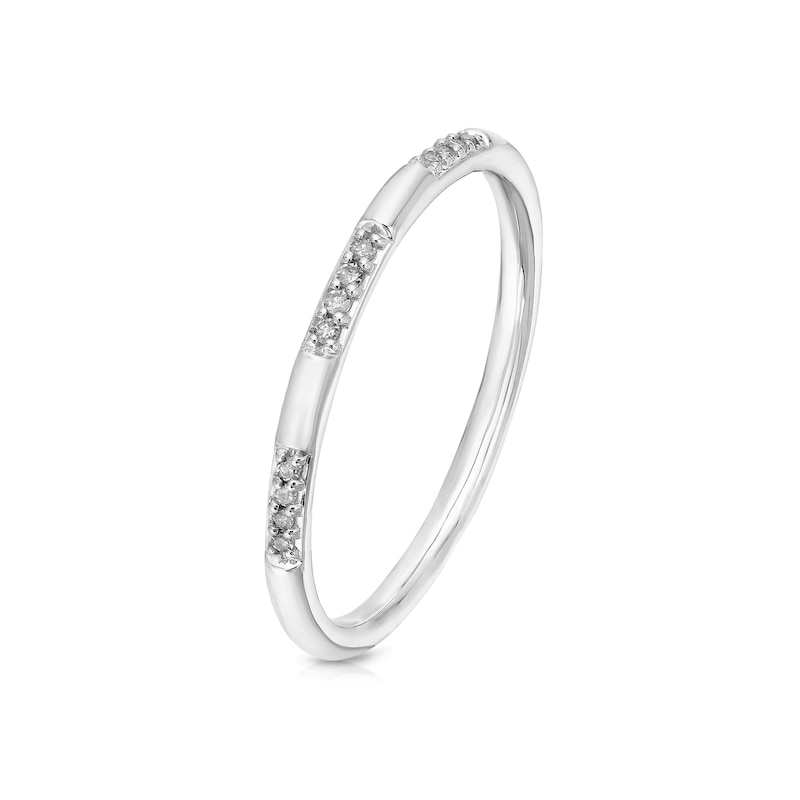 Main Image 2 of 9ct White Gold Diamond Stacking Ring