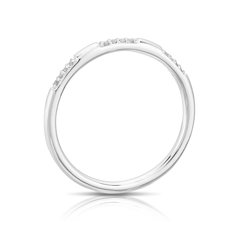 Main Image 3 of 9ct White Gold Diamond Stacking Ring