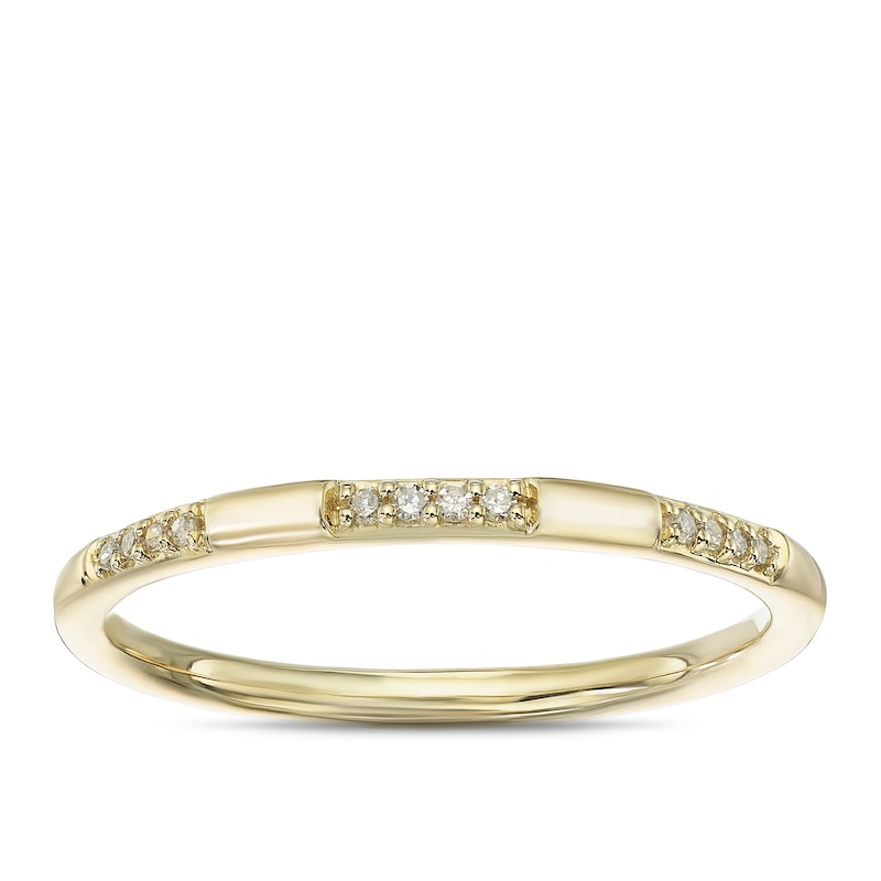 Main Image 1 of 9ct Yellow Gold Diamond Stacking Ring
