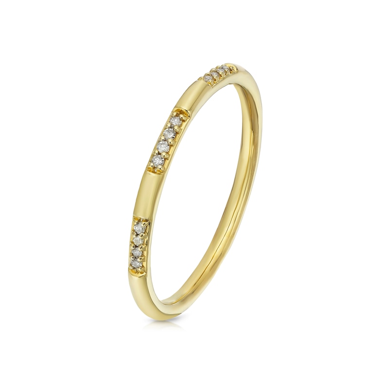 Main Image 2 of 9ct Yellow Gold Diamond Stacking Ring