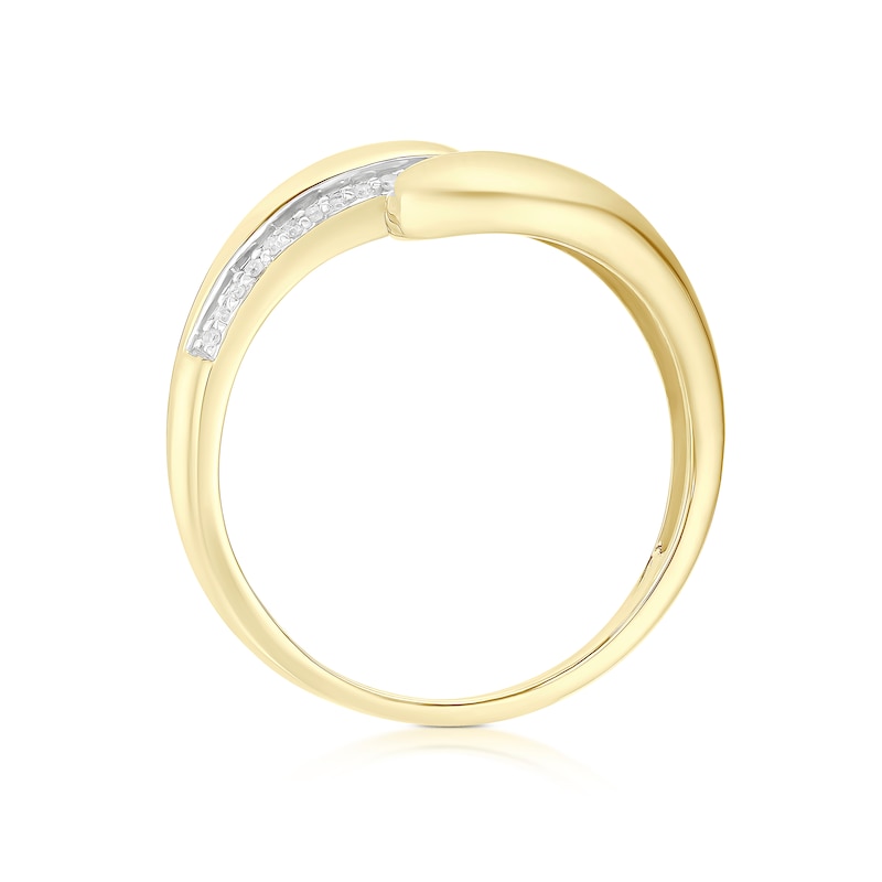 Main Image 3 of 9ct Yellow Gold Diamond Bold Open Ring