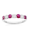 Thumbnail Image 1 of 9ct White Gold Ruby & 0.33ct Diamond 7-Stone Ring