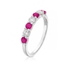 Thumbnail Image 2 of 9ct White Gold Ruby & 0.33ct Diamond 7-Stone Ring