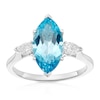 Thumbnail Image 1 of 9ct White Gold Topaz 0.18ct Diamond Marquise & Pear Shaped Ring