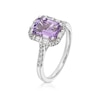 Thumbnail Image 2 of 9ct White Gold Amethyst  & 0.25ct Diamond Halo Ring