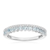 Thumbnail Image 1 of 9ct White Gold Aquamarine & 0.10ct Diamond Two Row Ring