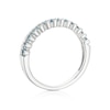 Thumbnail Image 2 of 9ct White Gold Aquamarine & 0.10ct Diamond Two Row Ring