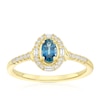 Thumbnail Image 1 of 9ct Yellow Gold Montana Sapphire & 0.10ct Diamond Halo Ring