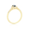 Thumbnail Image 2 of 9ct Yellow Gold Montana Sapphire & 0.10ct Diamond Halo Ring